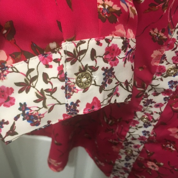 Mixed Floral Print Button Front Long Sleeve - Picture 6 of 8